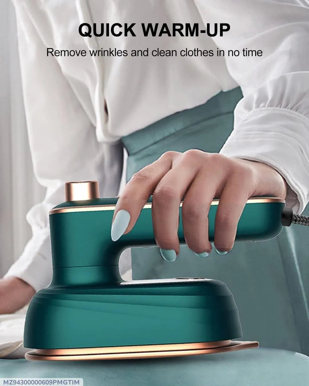 Portable Green Steam Iron – Fast Heating Mini Garment Steamer for Quick Wrinkle Removal