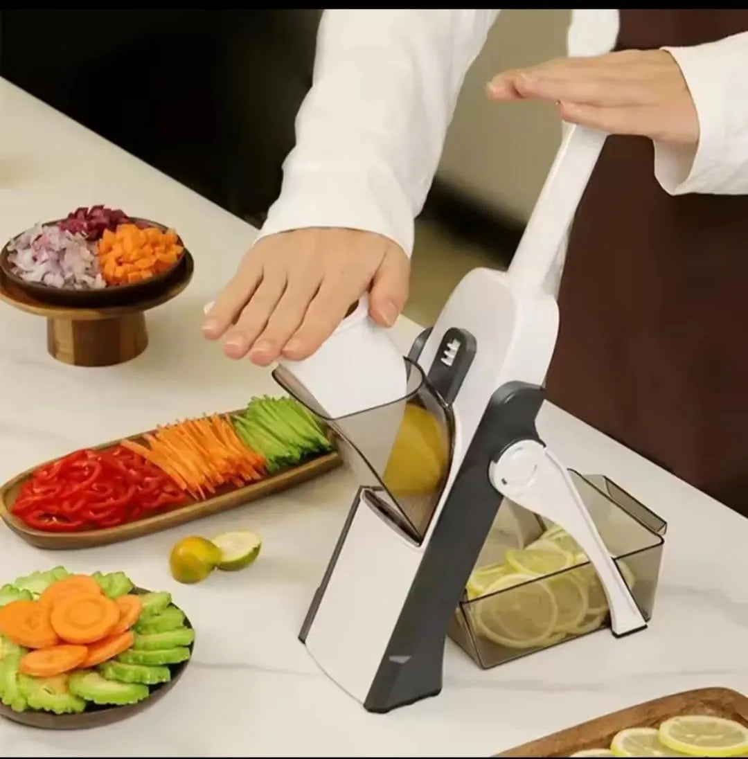 5-in-1 Multi-Functional Vegetable & Fruit Slicer – 40 Thickness Adjustments