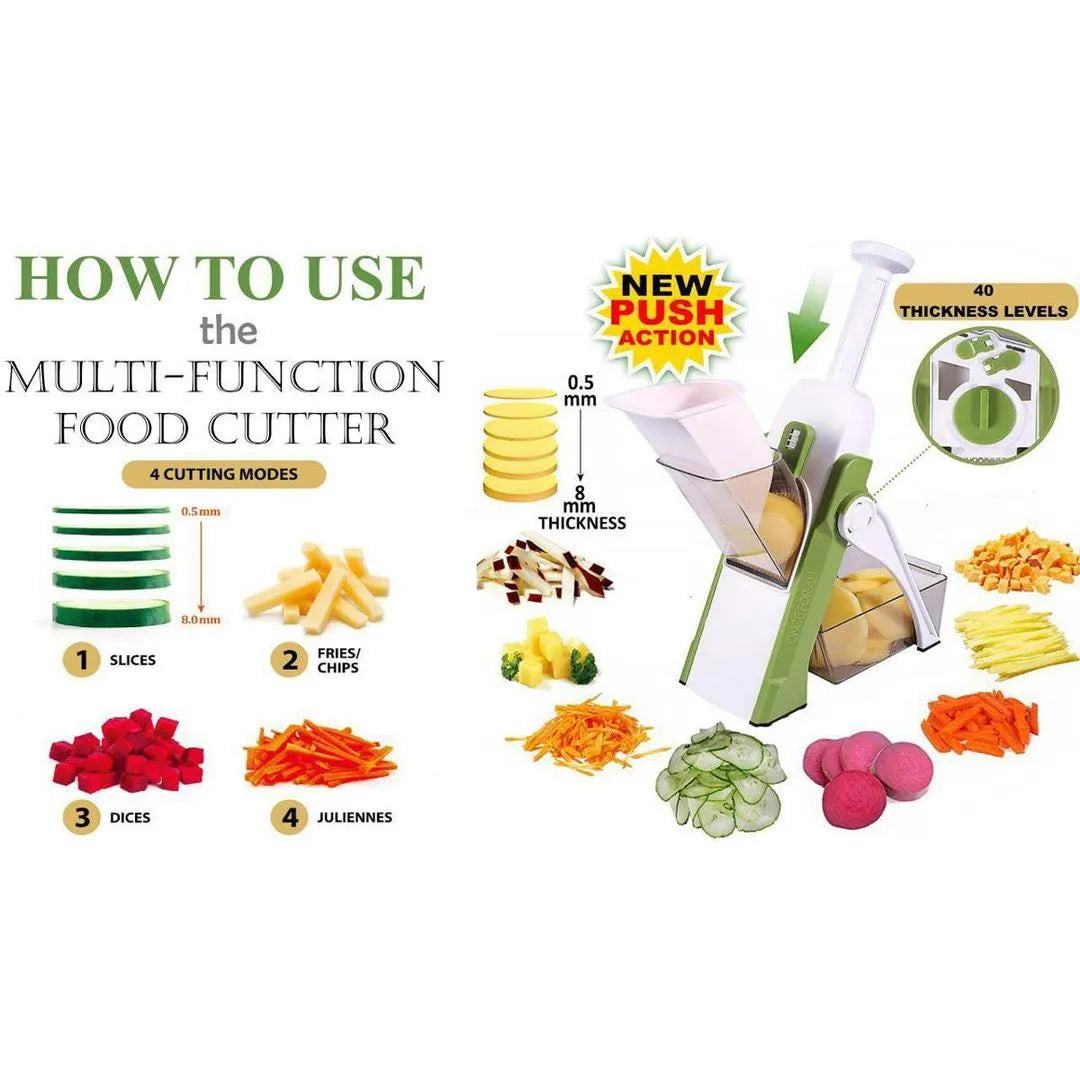 5-in-1 Multi-Functional Vegetable & Fruit Slicer – 40 Thickness Adjustments