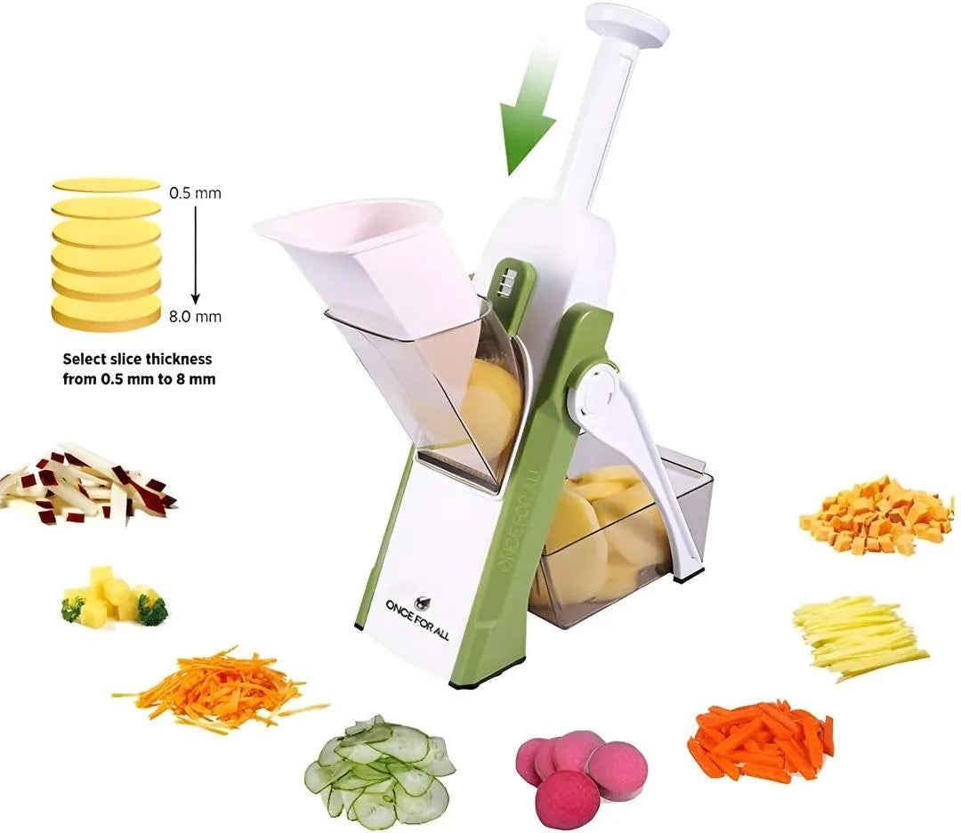 5-in-1 Multi-Functional Vegetable & Fruit Slicer – 40 Thickness Adjustments
