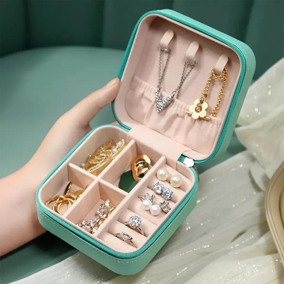 Premium Mint Green Jewelry Box - Travel Storage Organizer