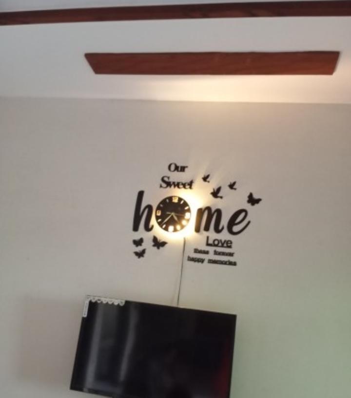 3D Glowing “Our Sweet Home” Wall Clock – Modern Home Decor