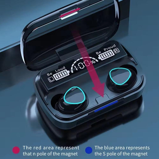 🎧 Magnetic Wireless Bluetooth Earbuds with Digital Display