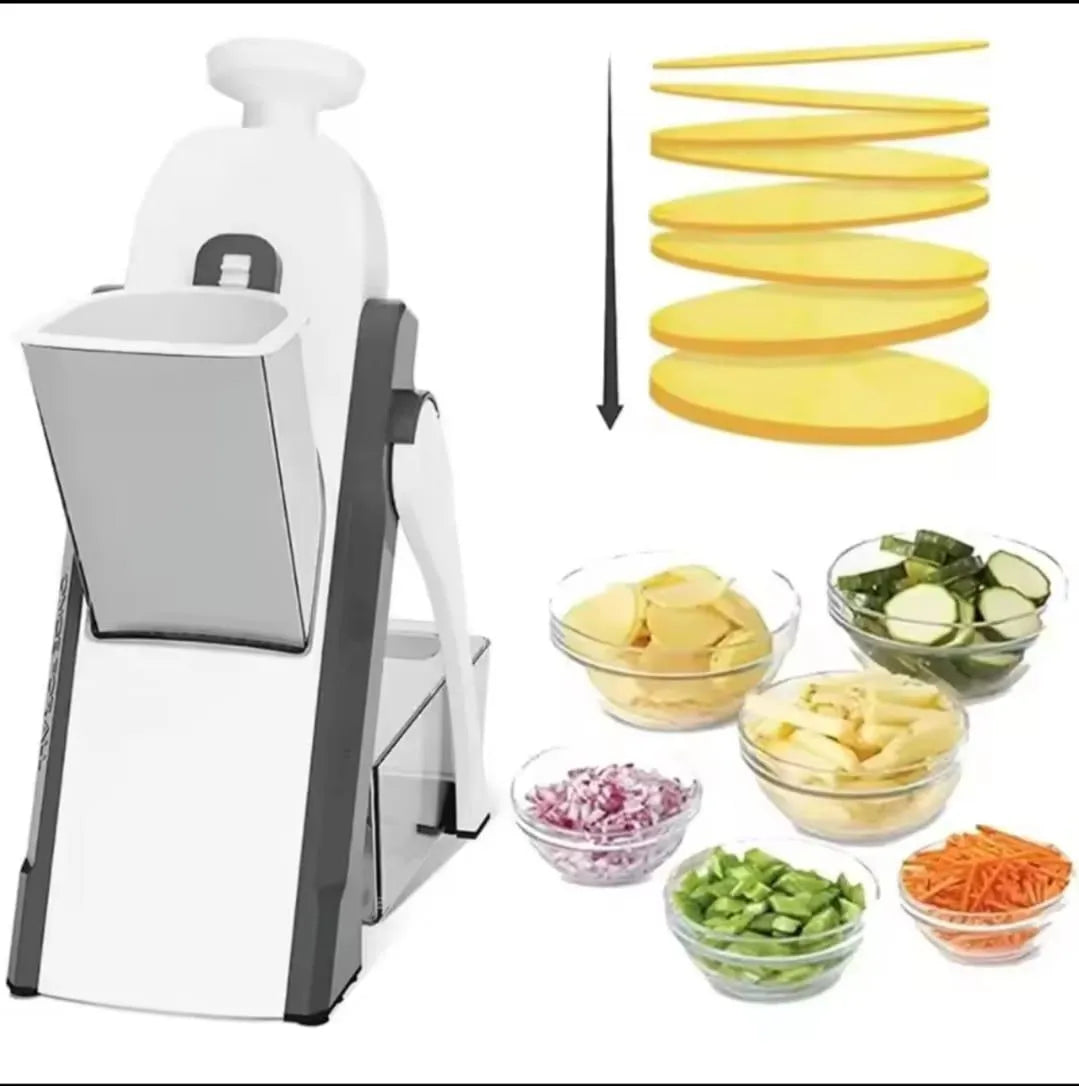 5-in-1 Multi-Functional Vegetable & Fruit Slicer – 40 Thickness Adjustments