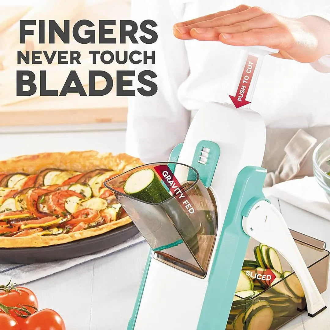 5-in-1 Multi-Functional Vegetable & Fruit Slicer – 40 Thickness Adjustments